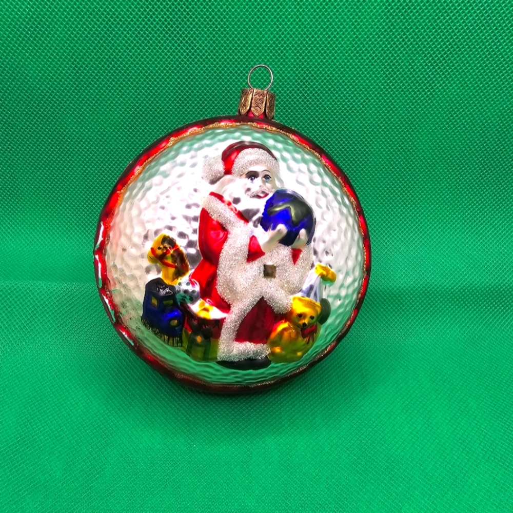 Vintage Mercury Glass Waterford Santa Claus Ornament